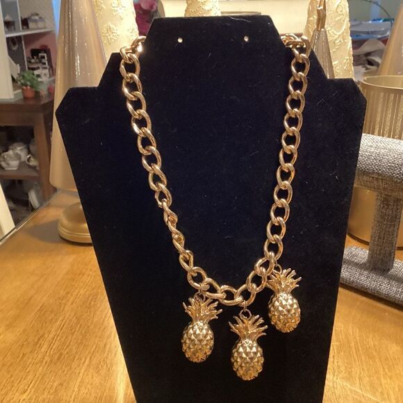 INC Brand (Macy’s) Bold Goldtone Chain and Pineapple Adjustable Necklace - Picture 1 of 7